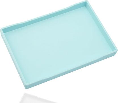 White Serving Tray (13.5 x 9.6 inch) for Serving Accessory, Elegant & Stackable Plastic Tray for Spa, Coffee, Drinks, Tea, Bar, Party, Seasoning, Perfume and Display Use.