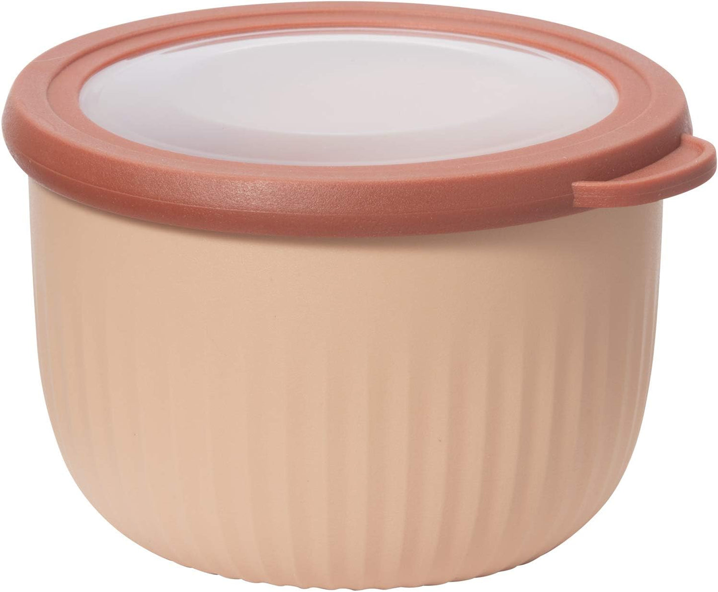 Oggi Prep, Store & Serve Plastic Bowl w/See-Thru Lid- Dishwasher, Microwave & Freezer Safe, (4 qt) Lt Gray w/Dk Gray Lid