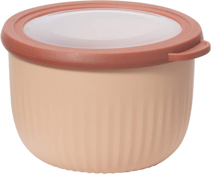 Oggi Prep, Store & Serve Plastic Bowl w/See-Thru Lid- Dishwasher, Microwave & Freezer Safe, (4 qt) Lt Gray w/Dk Gray Lid