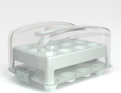 Top Shelf Elements MINI Cupcake Box. NOT For Standard Size Cupcakes. Fashionable Green Carrier Holds 24 MINI-Size Cupcakes, Cupcake Traveler,