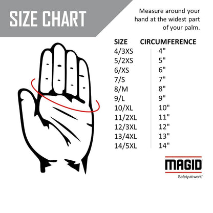 MAGID D-ROC ANSI A5 DX+ Technology VersaTek Grip Work Gloves, 1 Pair, Size 7/Small, DXPG53