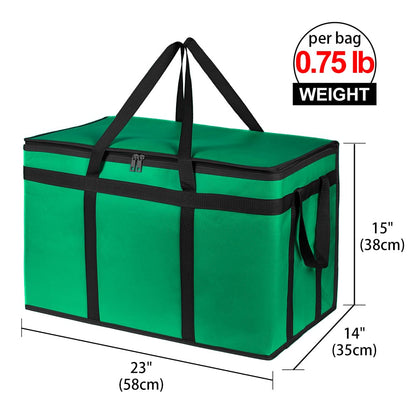 Bodaon Insulated Food Delivery Bag, XXXL Pizza Delivery Bags for Hot and Cold Food, Commercial, Large Capacity Reusable Warming Bag, Catering Cooler Bag for Rideshare, Warmers for Parties (Black, 1Pk)