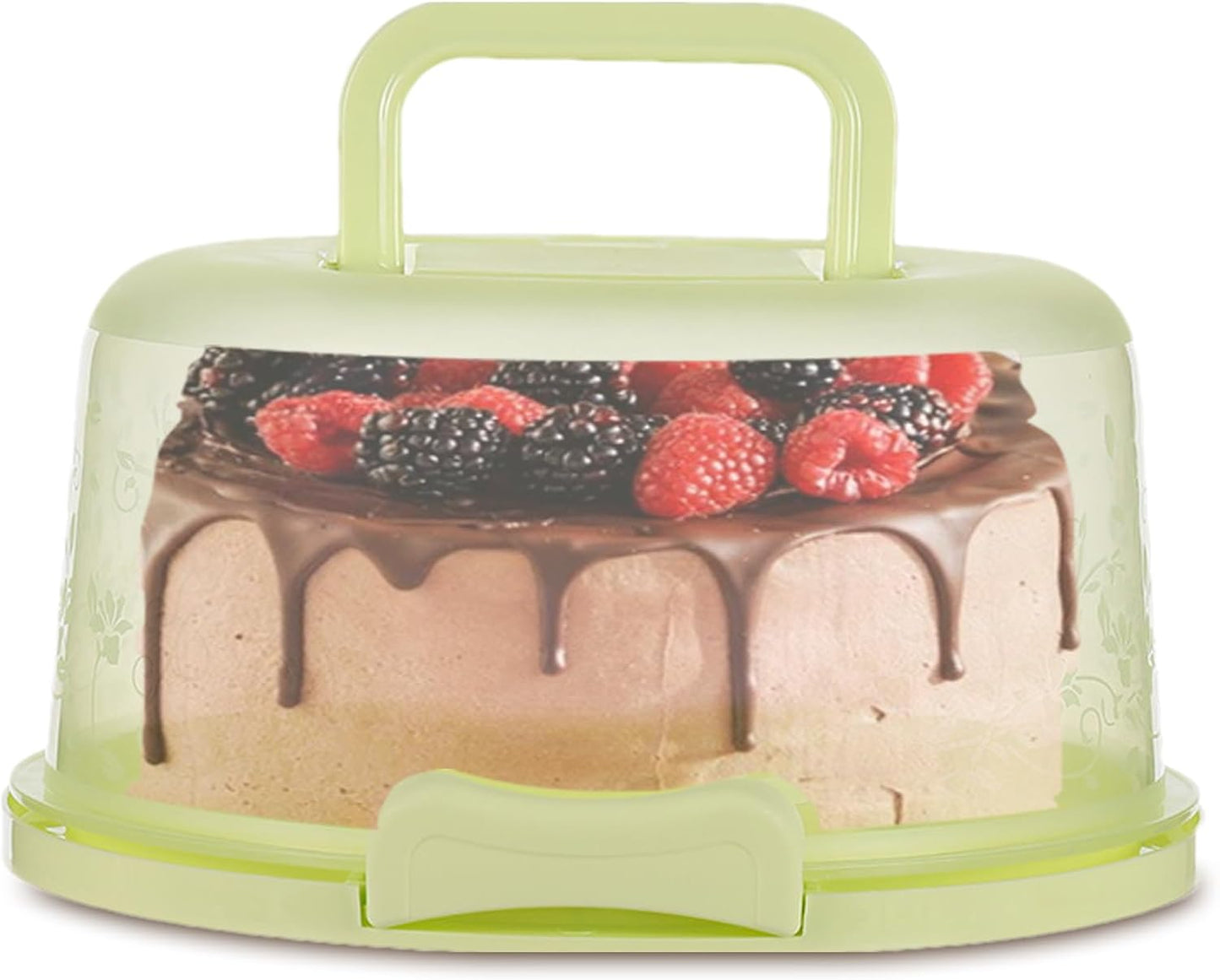 Cake Carrier With Lid And Handle, Round Cake Containers For 10 Inch Cakes, Cupcake Holder, Dustproof, Pie Keeper, Portable Cupcakes Transport Container For Cakes Pie Muffin Pizza Desserts