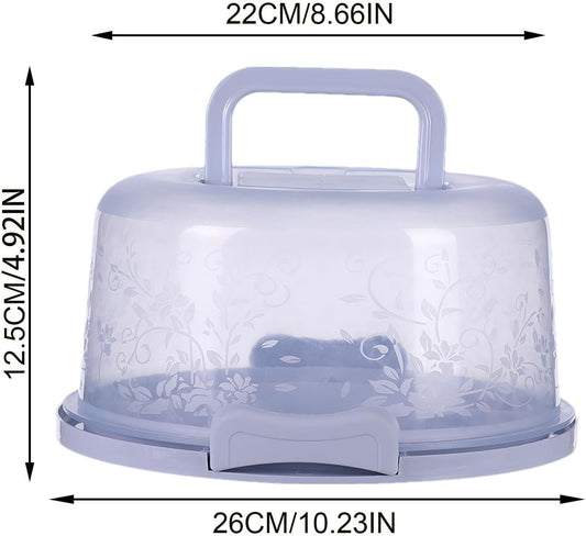 Cake Carrier With Handle Portable Round Cake Box Airtight Cupcake Storage Container With Lid