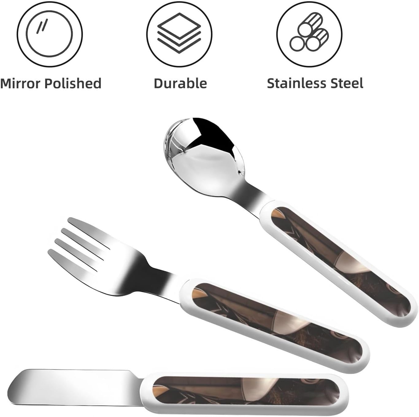 Stainless Steel Kids Silverware Set, Cowboy Black Hat Western Boots Utensil Set Reusable Children Safe Knife Spoon Fork Set With Storage Case Dishwasher Safe For Lunch, Travel Outdoors