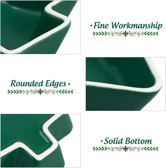 Operitacx Ceramics Serving Tray Christmas Tree Fruit Tray, Veggie Tray Fruit Platter for and Vegetable Snacks Dips