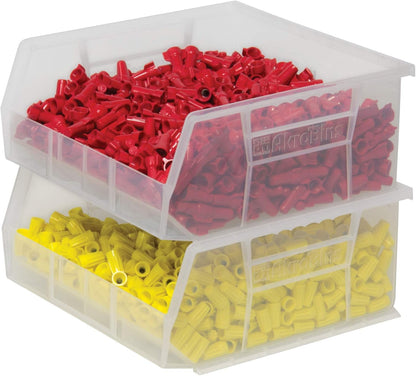 Akro-Mils 30235 AkroBins Plastic Storage Bins, Space-Saving Stackable Bins for Garage, Pantry, Craft Organization, 11" x 11" x 5", Blue, 6-Pack