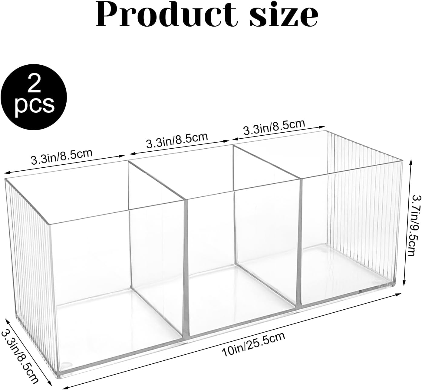 Rainmae 2Pack Acrylic Cutlery Storage Organizer, Plastic Cutlery Utensil Holder Storage Organizer Caddy for Kitchen Countertop Organization - Holds Fork, Knife, Spoon, Silverware Tableware Storage Box