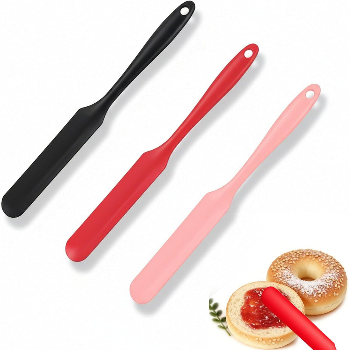 Silicone Jar Spatula,Long Handle Sourdough Spatula