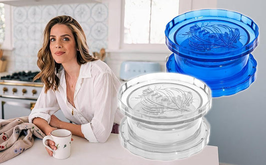 2 Pack Transparent Garlic Press, Manual Garlic Crusher and Mincer—Plastic Garlic Grinder and Chopper, rotary chopper suitable for garlic, chili peppers, compact and space-saving