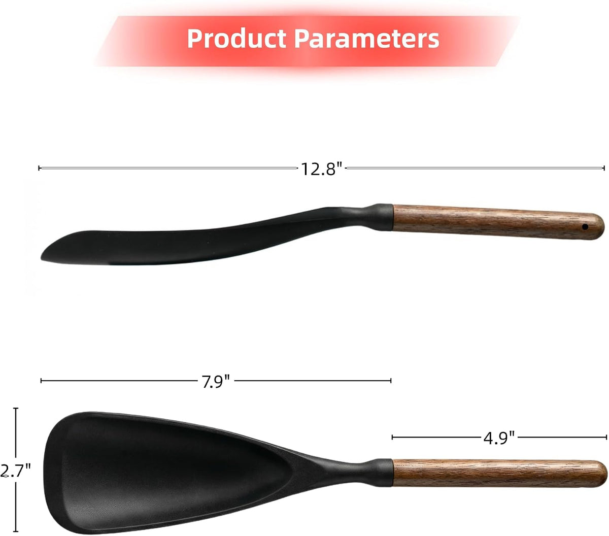 Silicone Cooking Spoon Spatula for Nonstick Cookware,Heat Resistant,12.8"