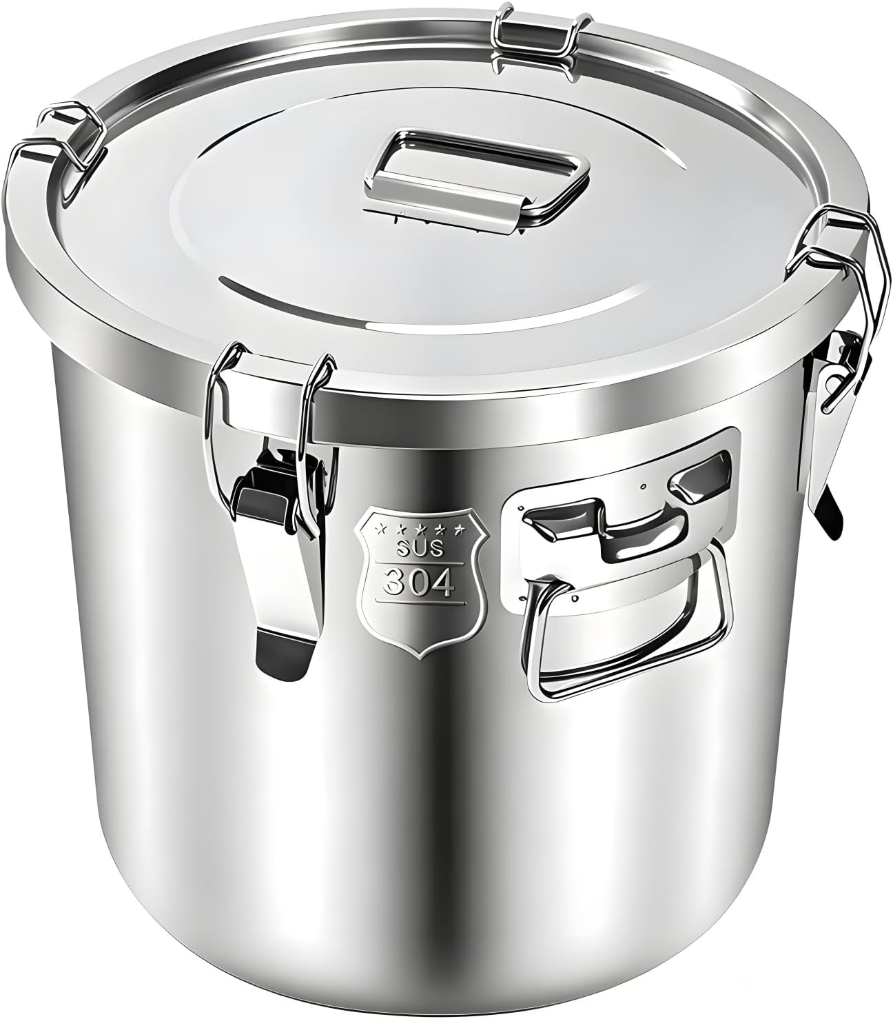 25lb Stainless Steel Containers with Lids, 12L/3.1gal 304 Stainless Steel Storage Containers, Metal Bird Seed Storage Container for Rice Flour Sugar Grain Coffee Bean Kitchen Jar