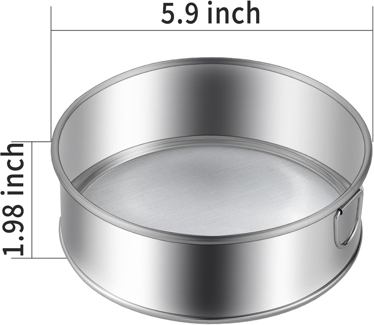 1 Pc Flour Sifter,Stainless Steel Fine Mesh Strainers Flour Sieve,60 Mesh Round Sifter for Baking Cake Bread (6-Inch)