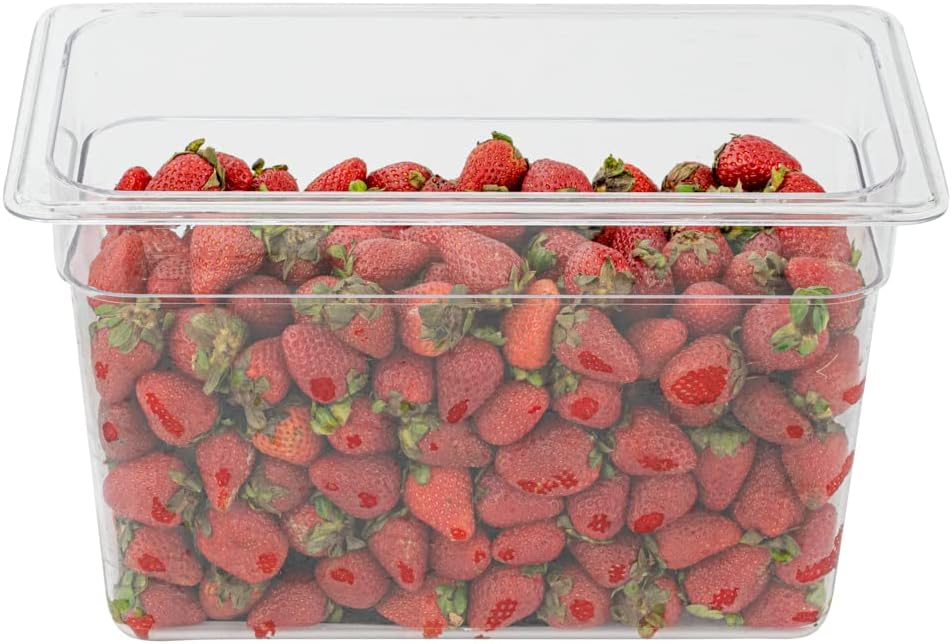 Restaurantware-2.5 Inch Deep Food Pans, 1 1/6 Size Commercial Food Storage Container - Freezable, Break-Resistant, Clear Plastic Cold Pans, Dishwashable, For Kitchens, Restaurants, Or Cafeterias