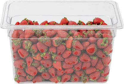 Restaurantware-2.5 Inch Deep Food Pans, 1 1/6 Size Commercial Food Storage Container - Freezable, Break-Resistant, Clear Plastic Cold Pans, Dishwashable, For Kitchens, Restaurants, Or Cafeterias