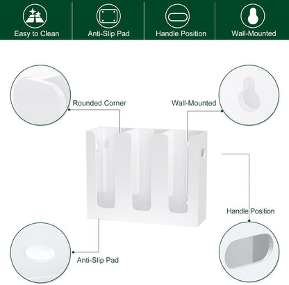 Disposable Coffee Cup Dispenser with Handles, Countertop or Wall Mount Hot/Cold Drink Cup and Lid Holder - Bathroom/Kitchen/Office Acrylic Cup Lid Storage Organizer (1 Compartment, Clear)