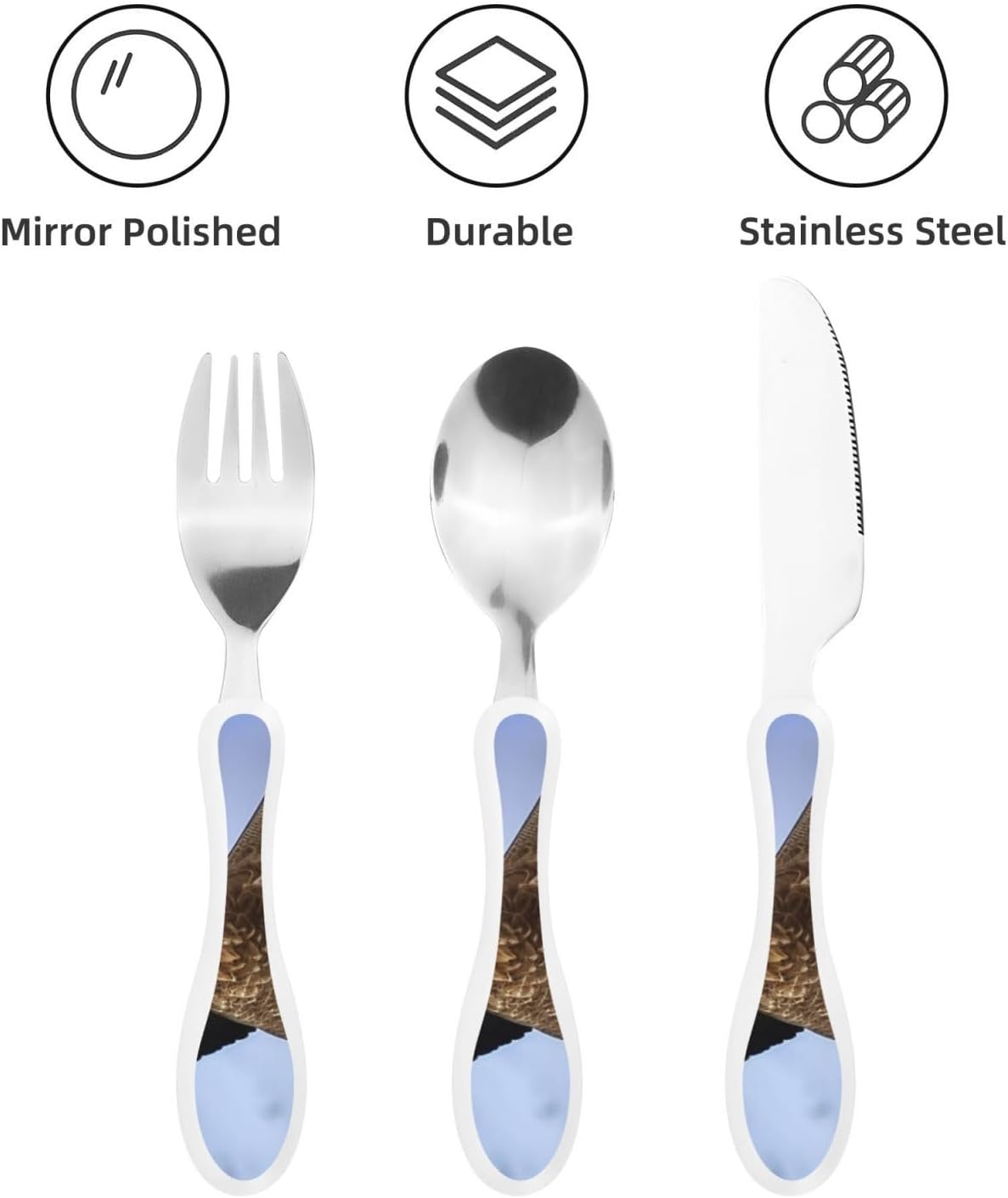 3-Piece Kids Silverware Set With Storage Case, Stainless Steel Reusable Children Safe Knife Spoon Fork Set Ocean Sea Animal Shark Children Flatware Set For Kids Lunch Box