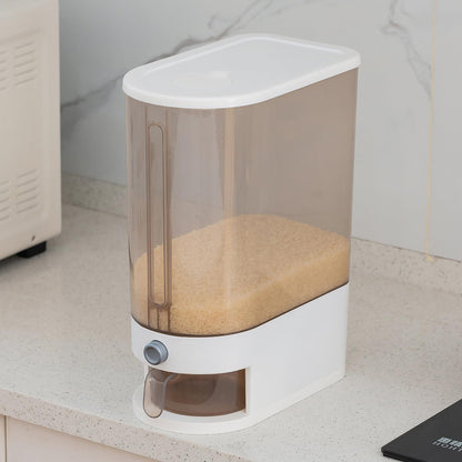 Gagee 11 Lbs Rice Dispenser, Clear | Grain Container Storage, With Lid, Measuring Cylinder, Moisture Proof, Household Cereal Dispenser Bucket