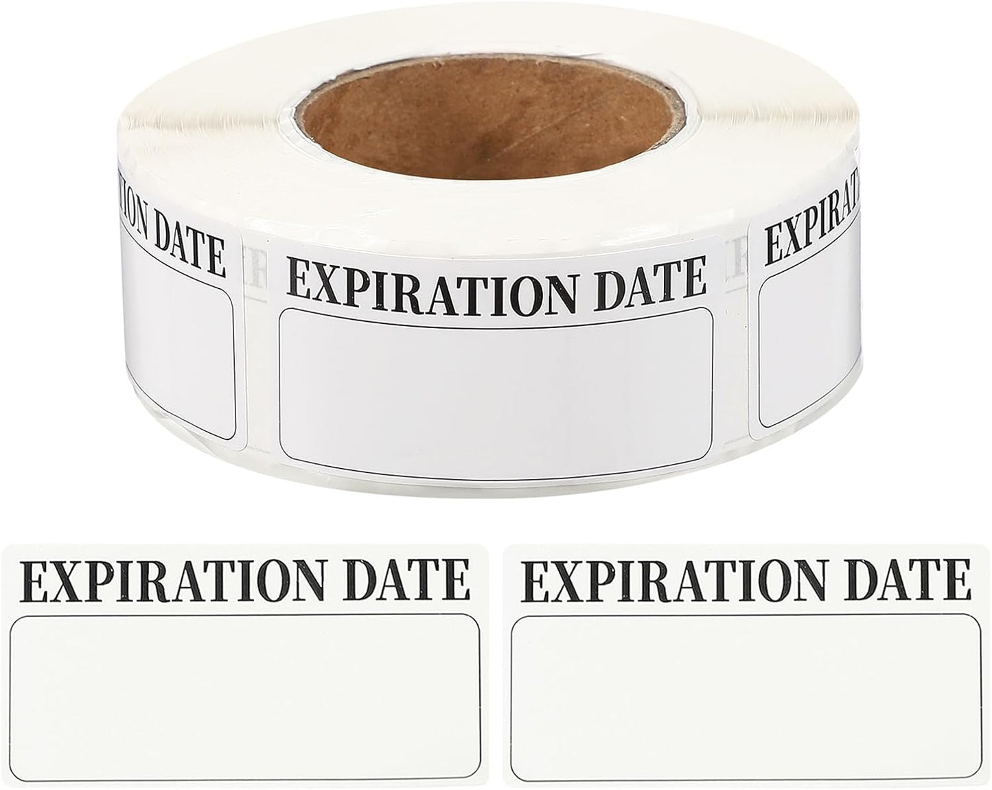 PATIKIL 500 Pcs Expired Date Label Stickers Roll, 2 x 1 Inch Removable Inventory Labels Adhesive Food Sticker Roll for Marking Organizing Inventory and Food Container, White and Black