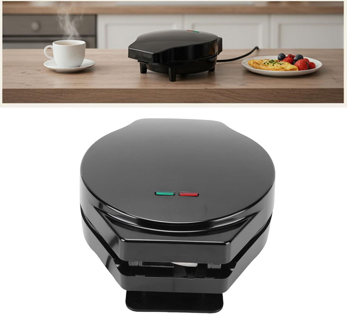 1000W Dual Zone Non Stick Omelet & Frittata Maker, 8-Inch (US Plug