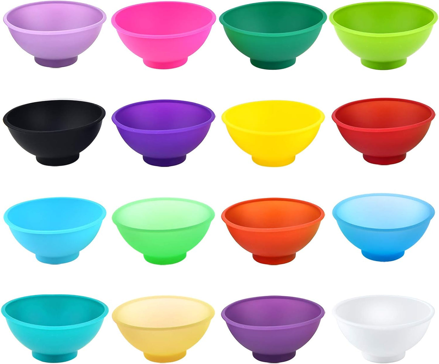 Coopay 16 Pieces Mini Silicone Pinch Bowls Multicolor Heat Resistant Snack Bowls Prep and Serve Bowls, Unbreakable, Flexible, 1.75 Oz (Stripe Colors)