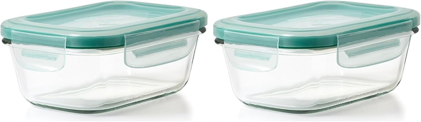 OXO Good Grips 3.5 Cup Smart Seal Airtight Glass Rectangle Food Storage Container