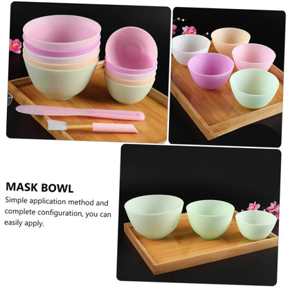 Facial Mask Mixing Bowl Set 3 Pcs Spa Mixing Bowls Soft Silicone Mask Bowl for Diy Non-slip Beauty Tool