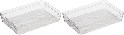 Oggi Clear Drawer Organizer - 3" X 12.5" - Ideal for Organizing Kitchen Drawers, Office, Desk, Silverware, Kitchen Utensils, Cosmetics and Bathrooms