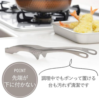 Shimomura 42497 Smart Kitchen Tongs, Large with Floating Tips, No Dirt, Made in Japan, Easy to Grab, Outdoor, Dishwasher Safe, Yakiniku, Fried Food, Total Length 10.2 inches (26 cm), Nippon Chopsticks