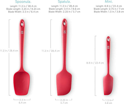 DI ORO Silicone Spatula Set - Rubber Kitchen Spatulas for Baking, Cooking, & Mixing - 600°F Heat-Resistant & BPA Free Silicone Scraper Spatulas for Nonstick Cookware - Dishwasher Safe (3pc, Black)