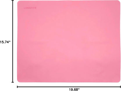 LONGFITE Large Silicone Counter Mat 19.68x15.74 inch Multipurpose Table Placemat Countertop Protector Baking Pastry Mat Nonstick, Nonskid and Heat Resistent (Large, Blue)