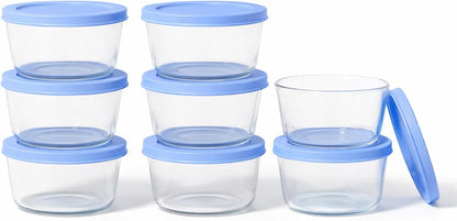 6-Piece Glass Food Storage Containers Set (3 Containers + 3 BPA-Free Lids) | 2-Cup, Leakproof | Microwave, Freezer, Oven & Dishwasher Safe | Ideal for Meal Prep & Pantry Organization, Pistachio