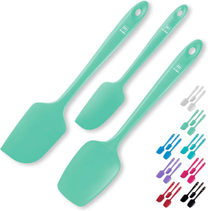 DI ORO Silicone Spatula Set - Rubber Kitchen Spatulas for Baking, Cooking, & Mixing - 600°F Heat-Resistant & BPA Free Silicone Scraper Spatulas for Nonstick Cookware - Dishwasher Safe (3pc, Black)