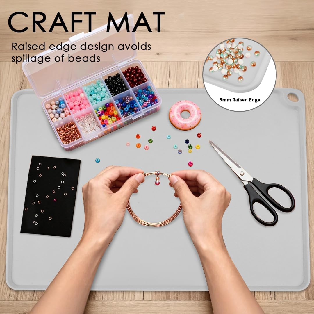 Extra Large Silicone Mat, 31.5x23.6 Inch Heat Resistant Mat for Kitchen Counter, Non Stick Silicone Baking Mat for Dough and Pastry, Thick Silicone placement Countertop Protector, Black countertop mat