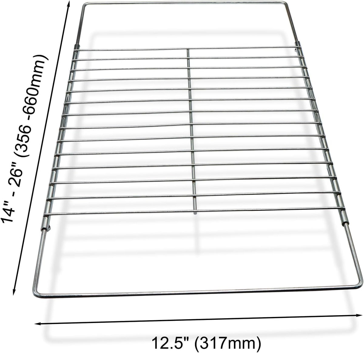 Adjustable Extendable Oven Rack, Wire Racks, Universal Telescopic Oven Cooker Shelf Rack For Whirlpool Frigidaire GE Kenmore Ovens. Adjusts from 14.5 Inches - 25.5 Inches Wide.