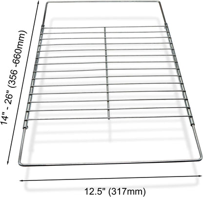Adjustable Extendable Oven Rack, Wire Racks, Universal Telescopic Oven Cooker Shelf Rack For Whirlpool Frigidaire GE Kenmore Ovens. Adjusts from 14.5 Inches - 25.5 Inches Wide.