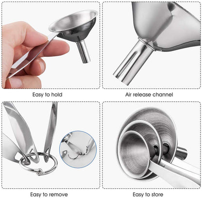 2pcs Canning Funnels for Filling Mason Jars with Strainer, Food Grade Stainless Steel Funnels for Kitchen Use, Metal Wide Mouth Funnel for Mason Jar