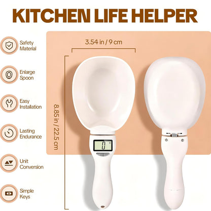 2026 New Digital Measuring Spoon, Electronic Food Scale with LCD Display, Adjustable Smart Spoon for Kitchen, Accurate Gram Ounce Scale for Home Cooks Bakers Chefs Pet Owners