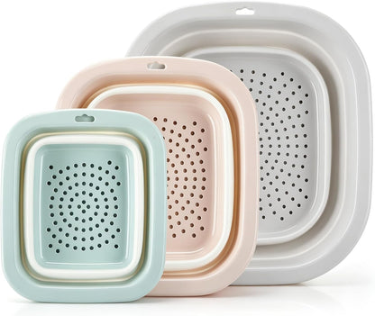 3 Set 8-4-2 Qt Collapsible Colander and Sink Basin