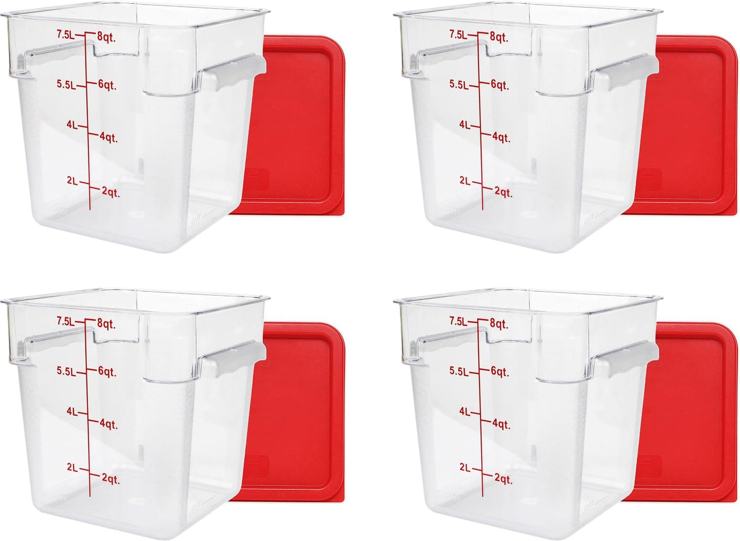 Tiger Chef Food Storage Containers with Lids - Plastic Container Set for Pantry Storage- 12 Qt Commercial Grade for Sugar, Flour, Cereal, Dry Goods