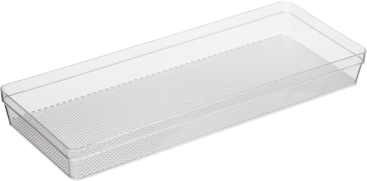Oggi Clear Drawer Organizer - 3" X 12.5" - Ideal for Organizing Kitchen Drawers, Office, Desk, Silverware, Kitchen Utensils, Cosmetics and Bathrooms