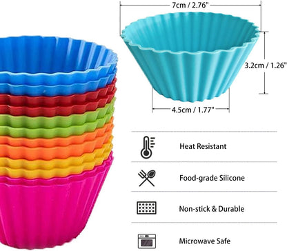Utoolmart Silicone Cupcake Baking Cups,Reusable Silicone Baking Cups, Non-stick Cupcake Muffin Liners Cake Molds Set, Use As Lunch Box Dividers, 5 Pcs