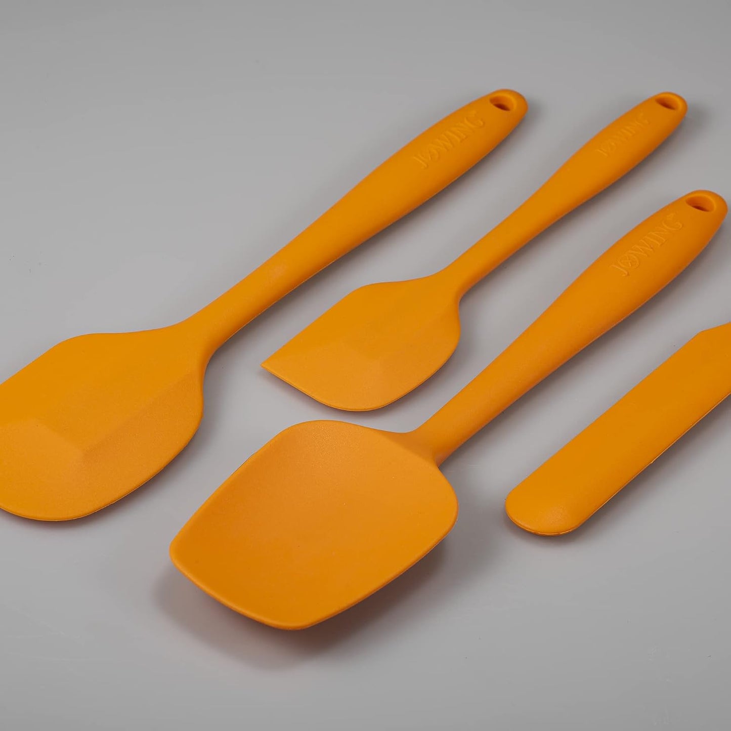 4 Piece Silicone Spatula Set, Flexible Heat Resistant Non-scratch Baking Cooking Rubber Spatulas with Stainless Steel Core, Black