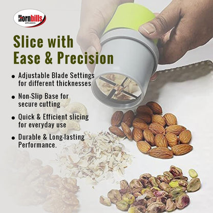Dry Fruit & Nut Cutter for Kitchen Manual Dry Fruit Cutter Machine Kitchen Gadget Chopper for Badam, Kaju, Walnut, Pista | Dry Fruit Crusher Fine Cup Slicer for Home Use & Gifting Purpose