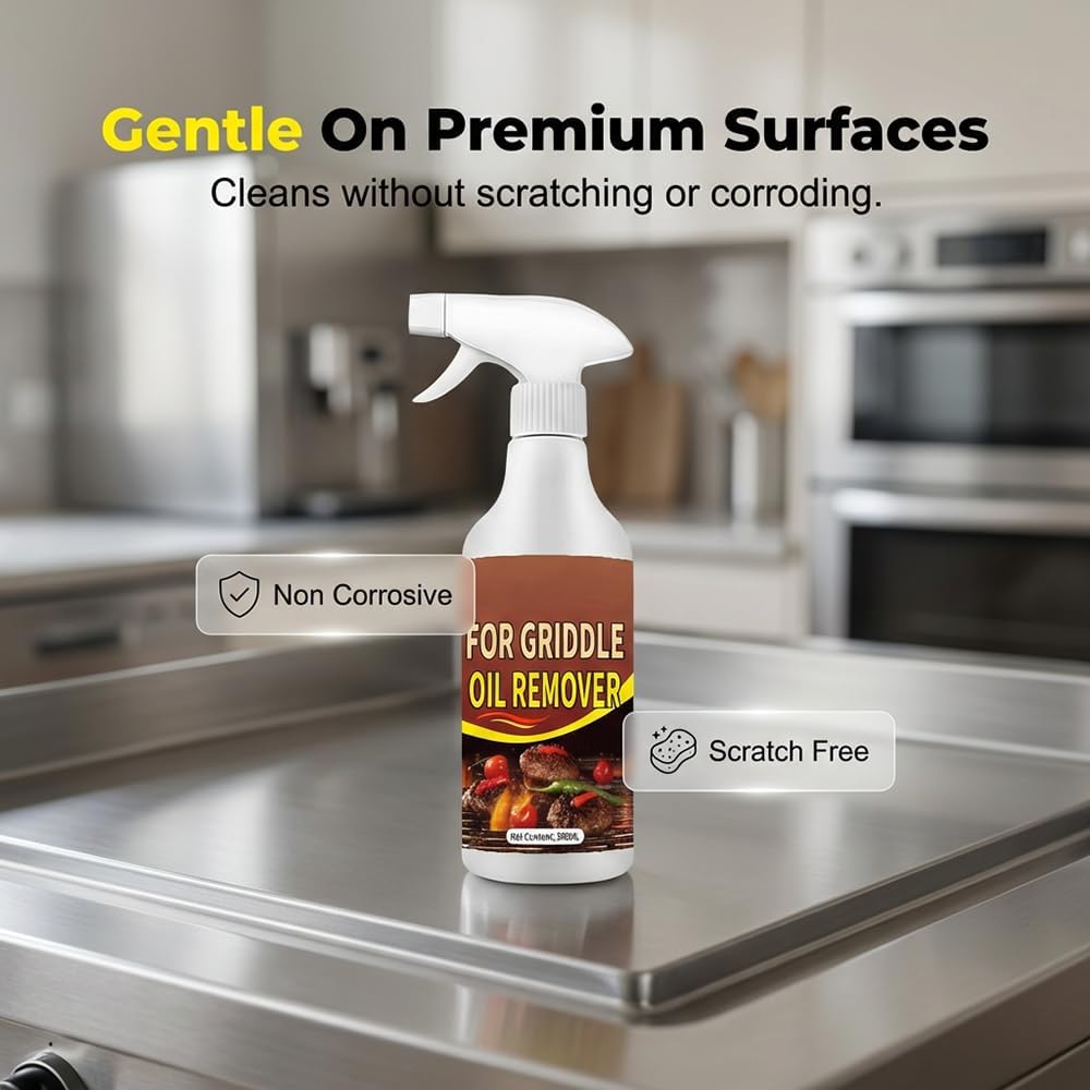 Powerful Grease Remover for Griddles, 2026 New Fast-Acting Heavy-Duty Grill Degreaser Spray,Heavy-Duty Grill Grate Degreaser Spray,Ideal for Cleaning Kitchen Grills and Ovens (White 2pcs)