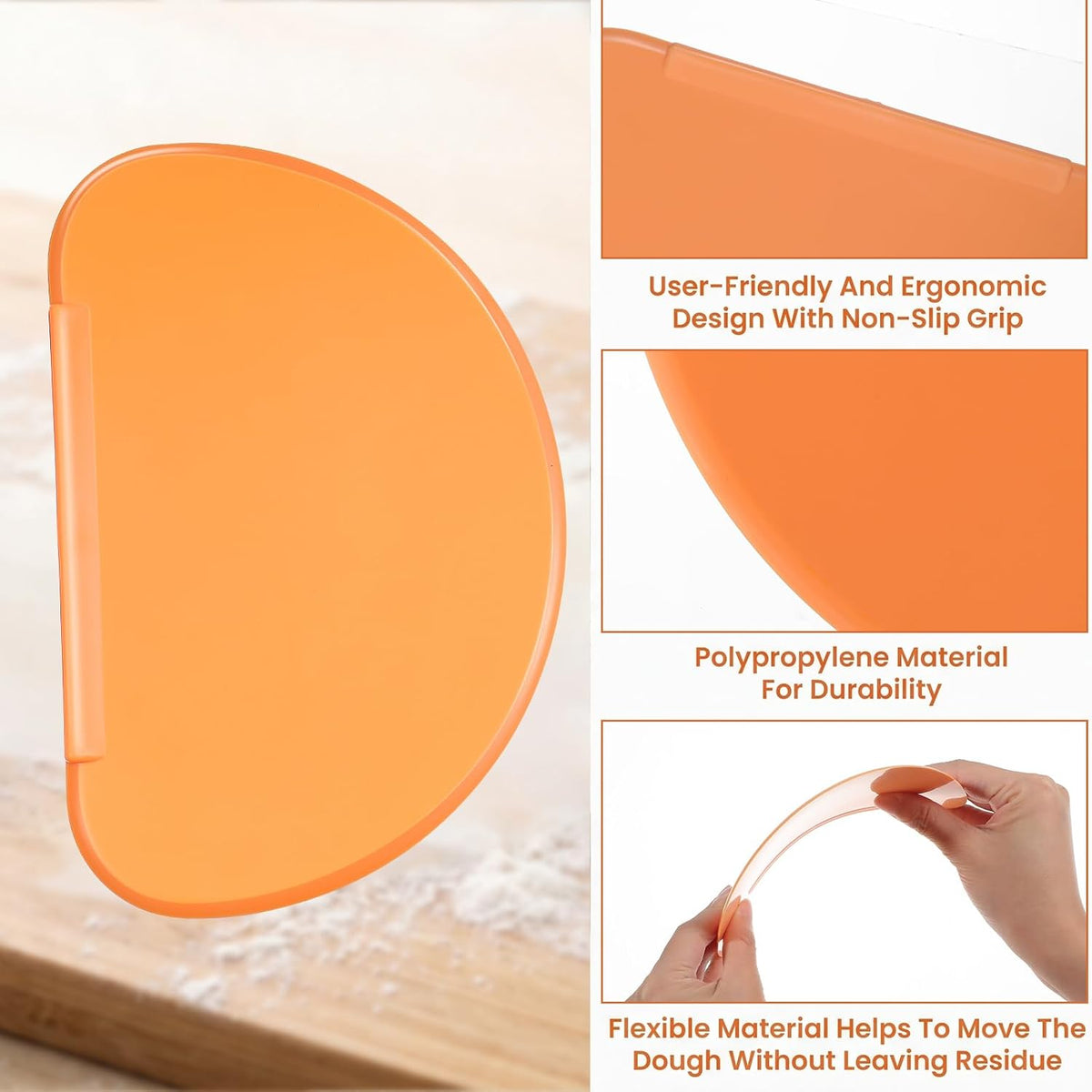 3pcs Bread Scraper for Sourdough,Silicone Bench Scraper Kitchen