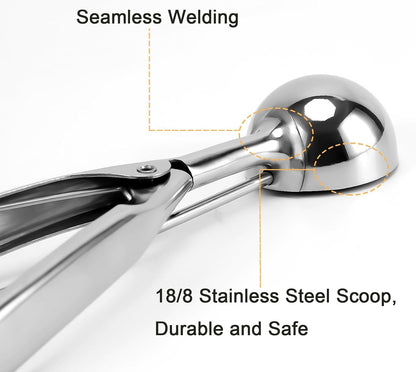 Saebye 4 oz Scoop, Large Ice Cream Scoop with Trigger, #8 Cookie Scoop,