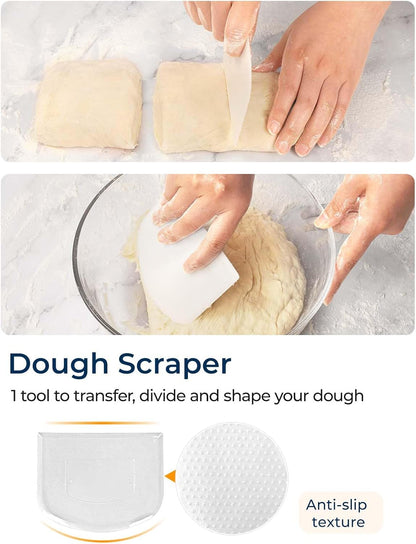 Banneton Proofing Basket Set, Sourdough Bread Baking Supplies (Plastic)