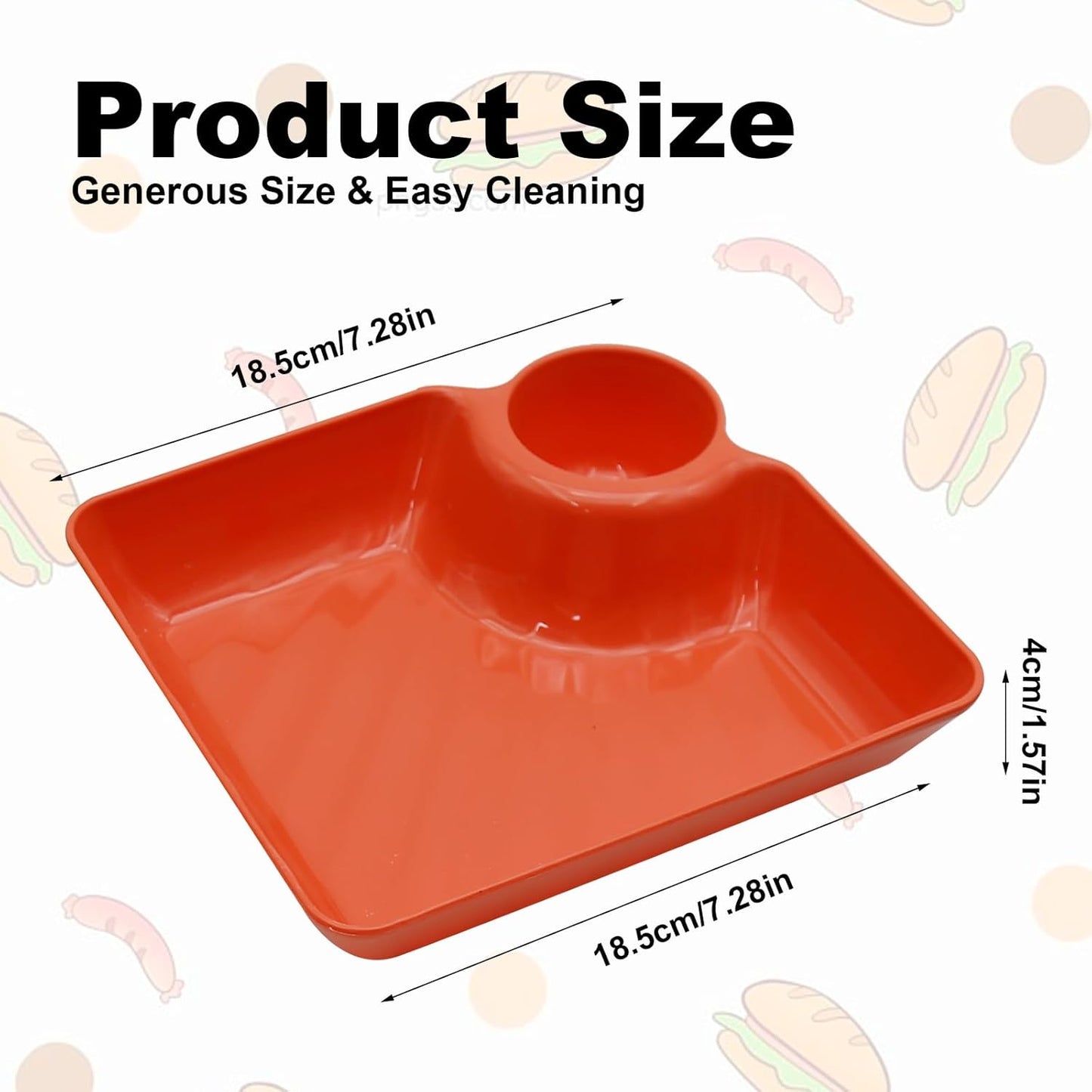 4 Pcs Veggie Platter Chips Dipping Dish L*W (7.28"*7.28") Serving Trays for Entertaining with Sauce Rack for Buffet Party Family Party (Mixed Colors) (Mixed Colors)