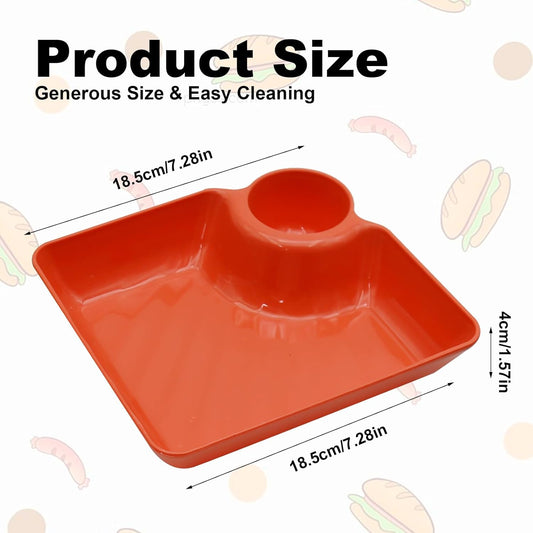 4 Pcs Veggie Platter Chips Dipping Dish L*W (7.28"*7.28") Serving Trays for Entertaining with Sauce Rack for Buffet Party Family Party (Mixed Colors) (Mixed Colors)